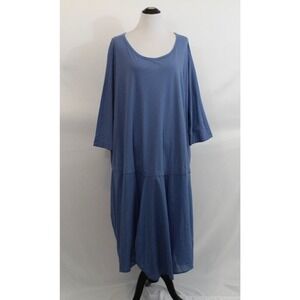 RUNDHOLZ  Blue Layered Cotton Midi Dress